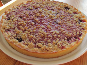 tarte sablée fruits rouges crumble